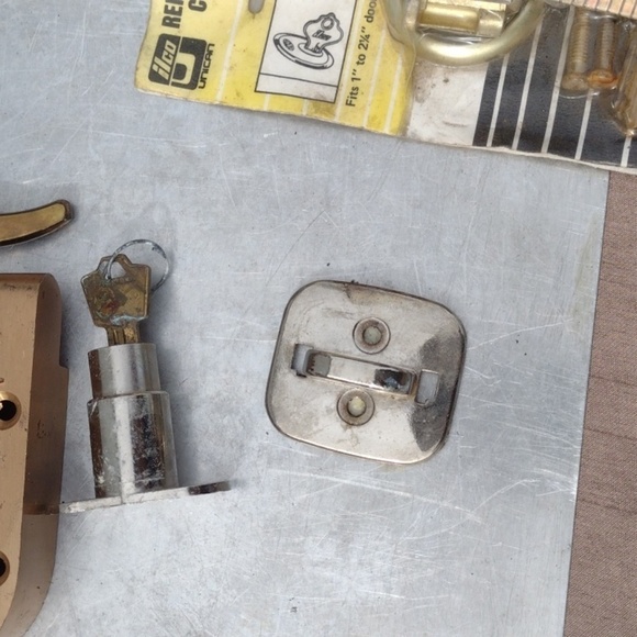 Vintage Lock Set with Replacement Cylinder - Picture 3 of 5